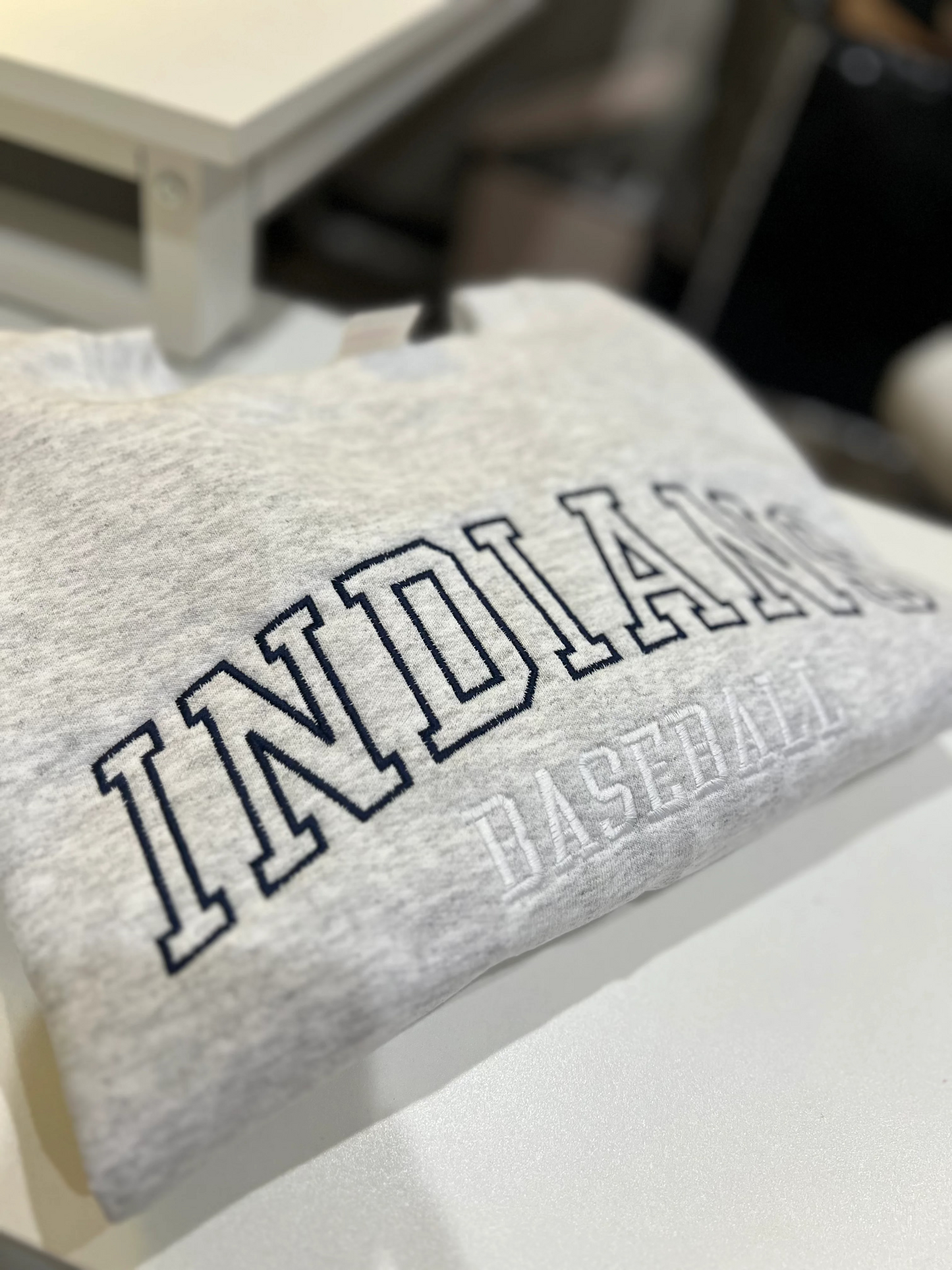 Indians Baseball Embroidered 'Varsity' Team Sweatshirt