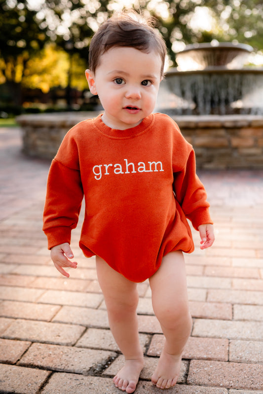 Custom Bubble Sweatshirt Romper