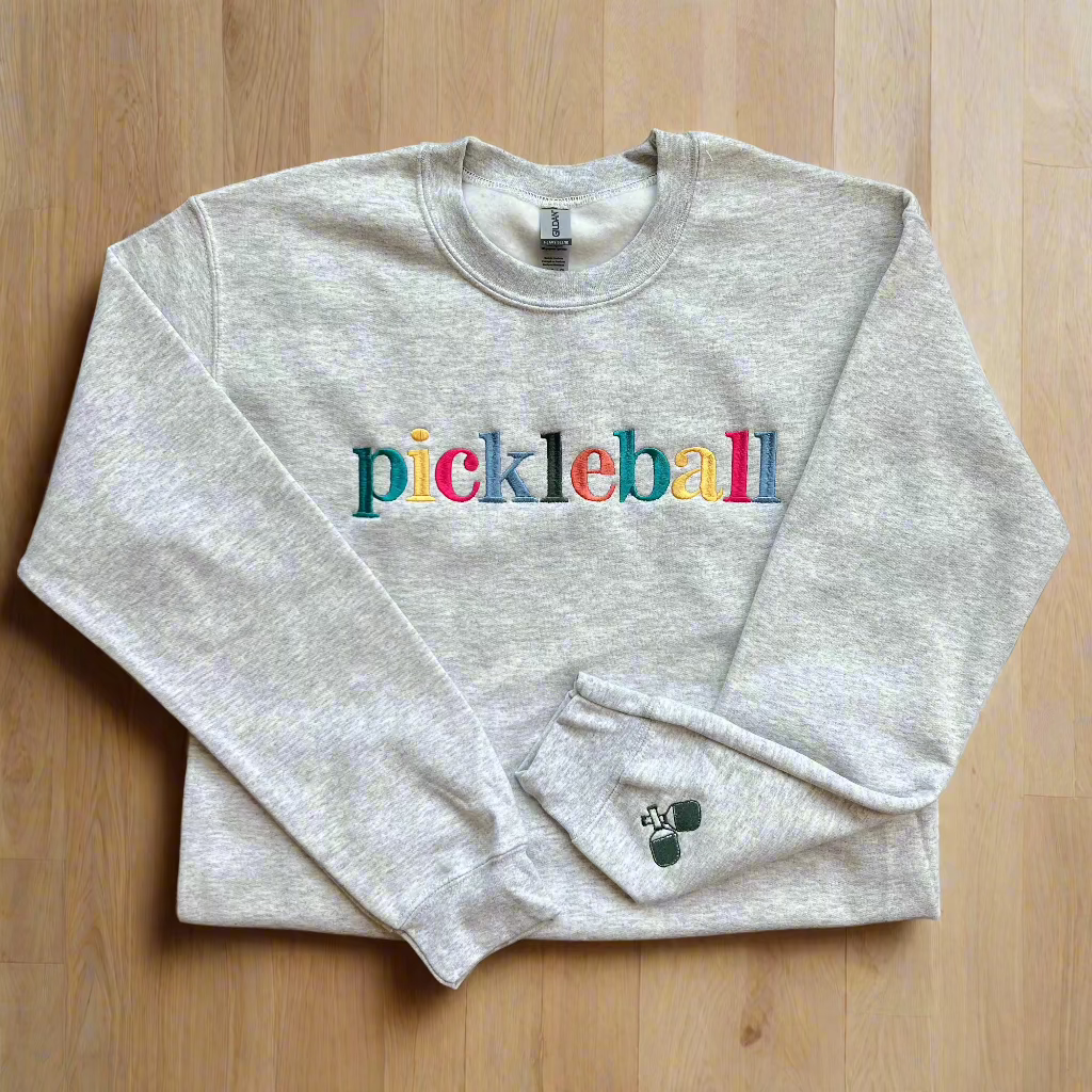 Multicolored 'Pickleball' Embroidered Sweatshirt