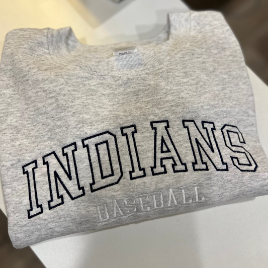 Indians Baseball Embroidered 'Varsity' Team Sweatshirt
