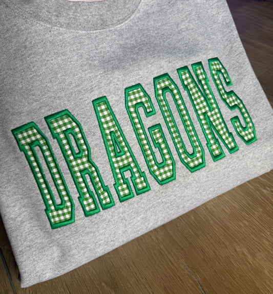 Custom Gingham Applique Crewneck